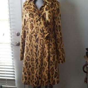 Beth Browley Faux Fur Animal Print Jacket, M